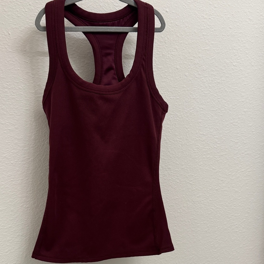 ALO Yoga Deep Burgundy support ribbed tank